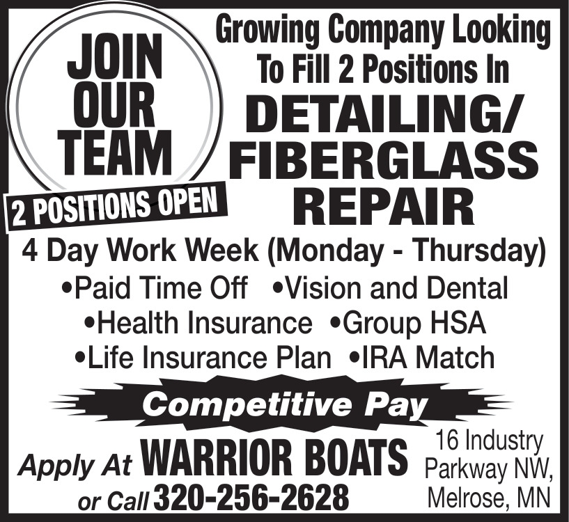 Detailing fiberglass repair warrior boats melrose mn